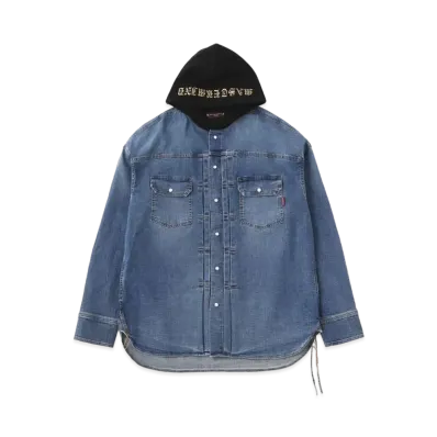 mastermind JAPAN Light Oz Hooded Denim Shirts "Indigo"