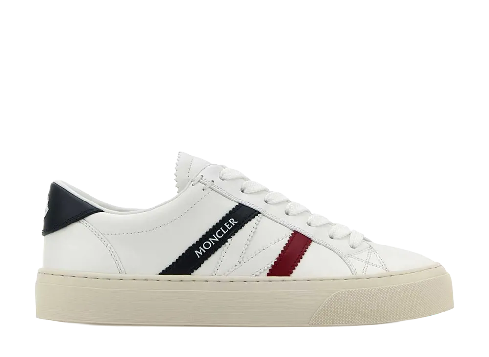 Moncler Women's Leather Monaco 2 Sneakers "White"