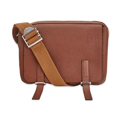 LOEWE Xs Military Messenger Bag In Soft Grained Calfskin "Cognac"