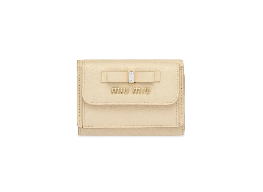 MIU MIU Madras Leather Wallet "Cream White"