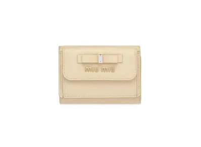 MIU MIU Madras Leather Wallet "Cream White"