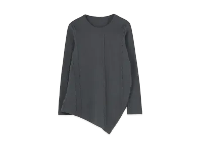 Yohji Yamamoto Y's STRIPE JACQUARD ROUND NECK T "Gray"