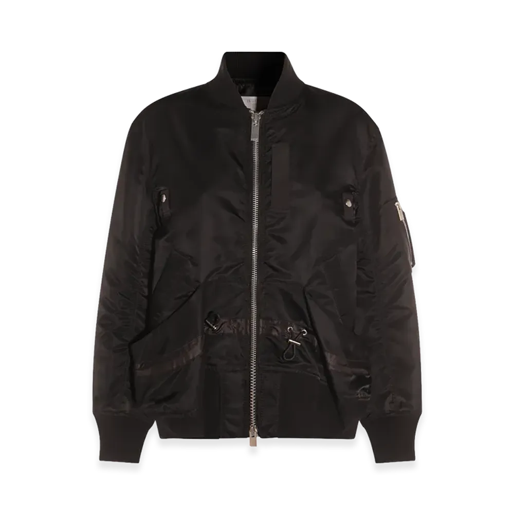 sacai Women's Nylon Twill Bomber Jacket "Black"
