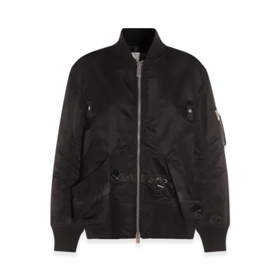 sacai Women's Nylon Twill Bomber Jacket "Black"