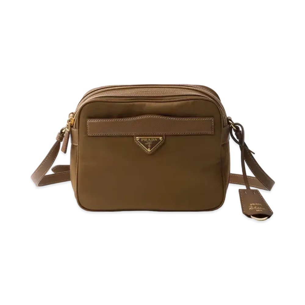 PRADA Re-Edition 1978 Re-Nylon and Saffiano Leather Mini Shoulder Bag "Brown"