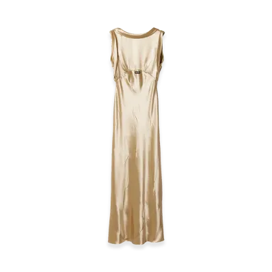 MIU MIU Women's Long Satin Dress "Beige"