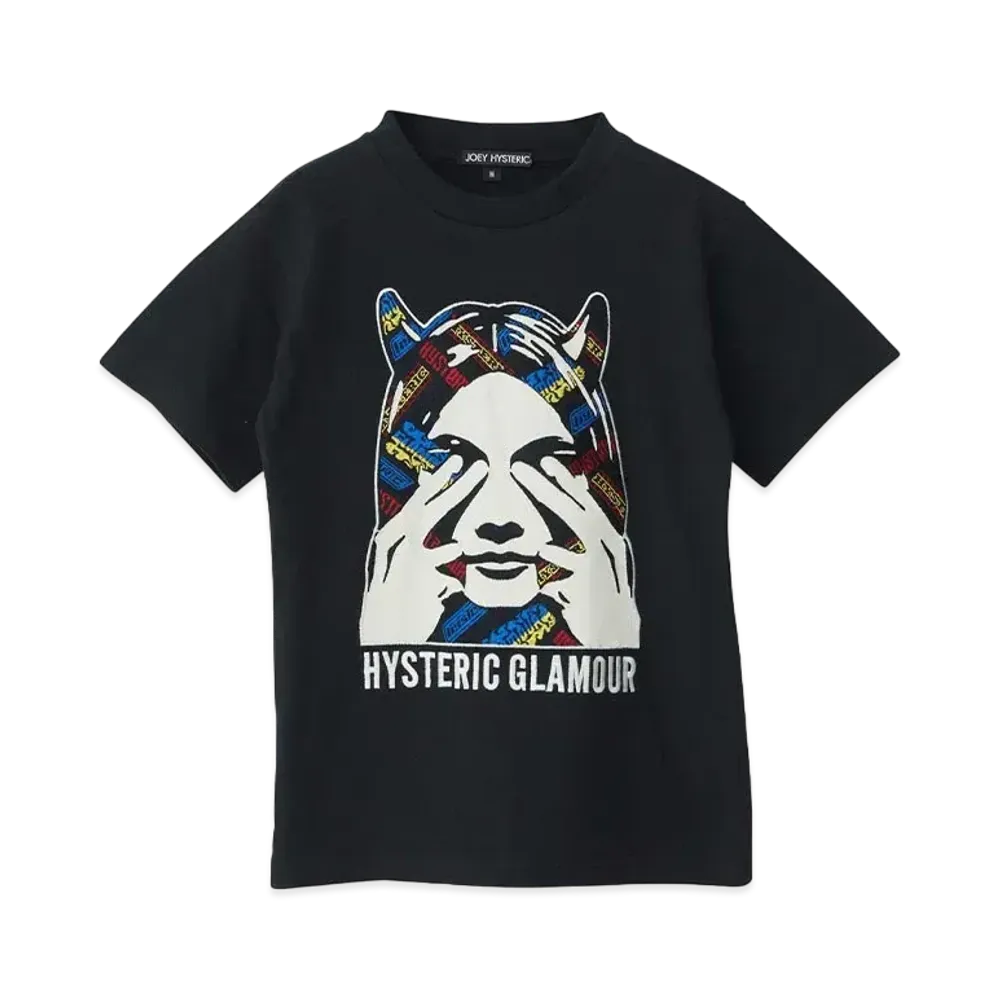 HYSTERIC GLAMOUR See No Evi Lembroidery T-Shirt "Black"