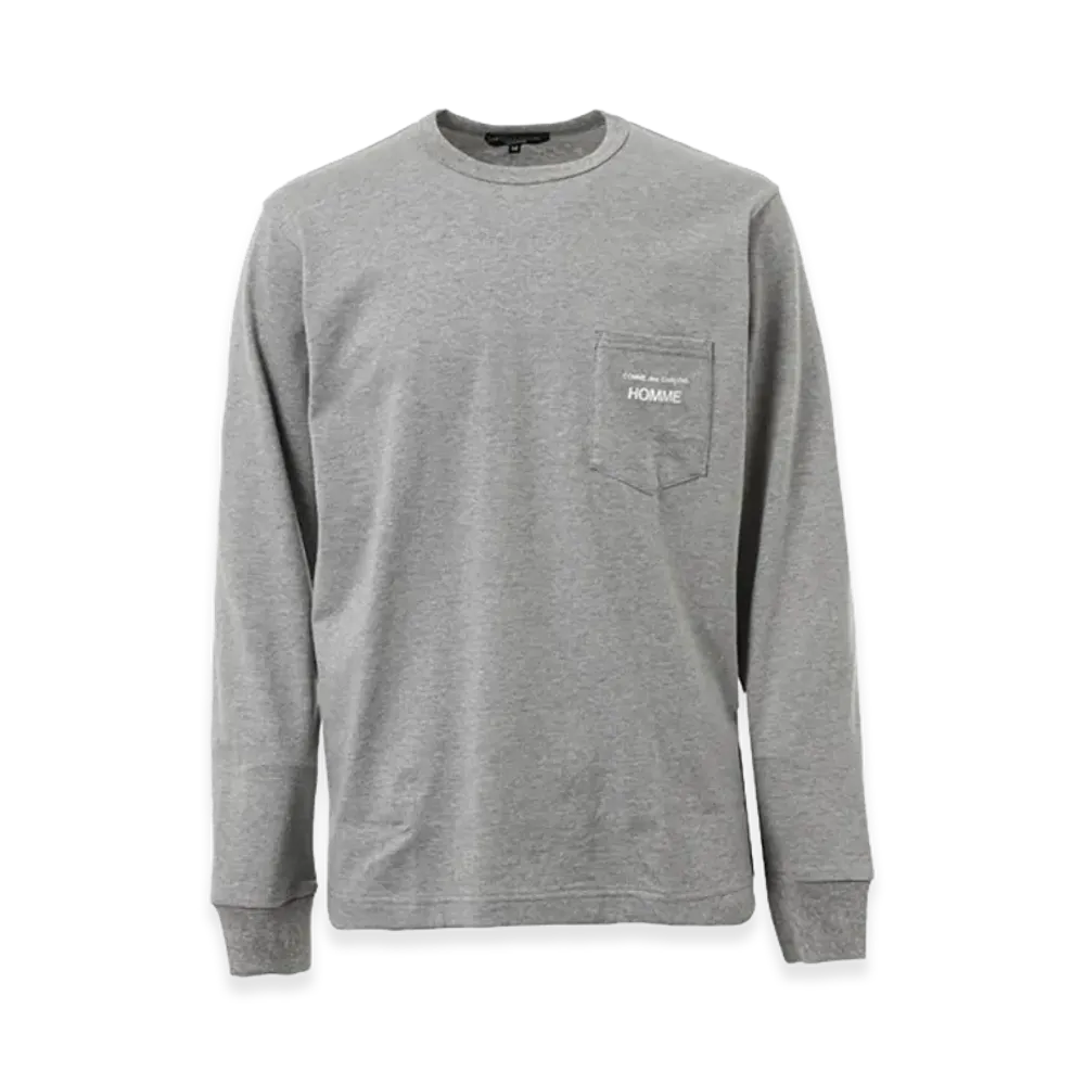 COMME des GARCONS HOMME Cotton Plain Logo Long-Sleeve Shirts "Gray"