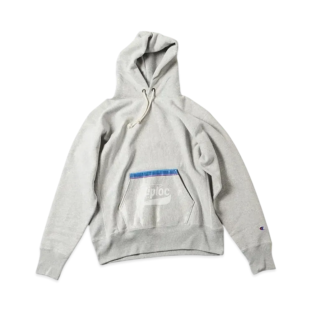 Champion for BEAMS COUTURE x Ziploc Logo Reverse Weave Hooded Sweatshirt "Gray"