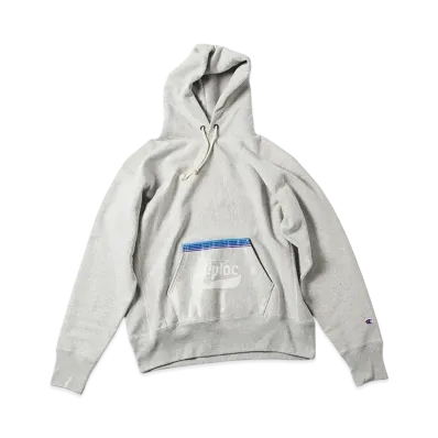 Champion for BEAMS COUTURE x Ziploc Logo Reverse Weave Hooded Sweatshirt "Gray"