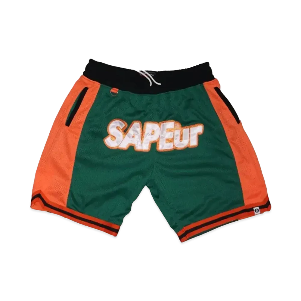 SAPEur UofS Uniform Basket Shorts "Green Orange"
