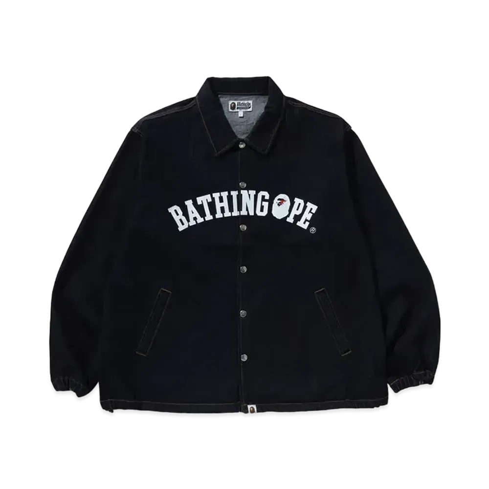 A BATHING APE Bathing Ape Relaxed Fit Denim Coach Jacket "Indigo"