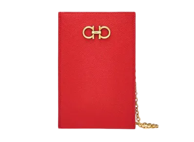Salvatore Ferragamo Gancini Smartphone Holder "Red/Black"