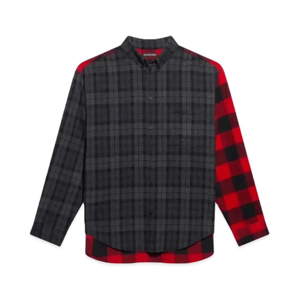 BALENCIAGA Patchwork Shirt "Red/Black"