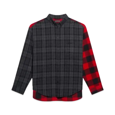 BALENCIAGA Patchwork Shirt "Red/Black"