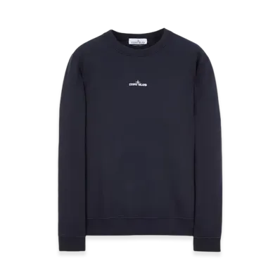 Stone Island 66563 Tape Five Print Brushed Cotton Fleece Crewneck Sweatshirt - 23FW "Navy Blue"