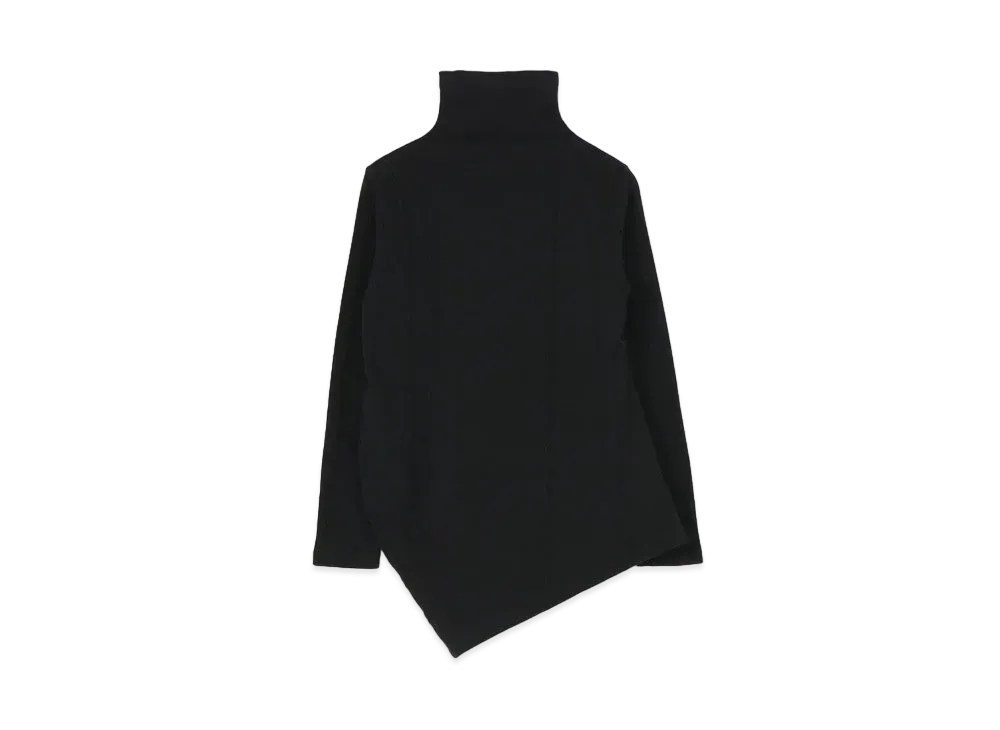 Yohji Yamamoto Y's STRIPE JACQUARD HIGH NECK T "Black"