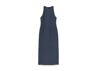 AURALEE Women's Tense Wool Double Cloth Sleeveless Dress "Light Navy"