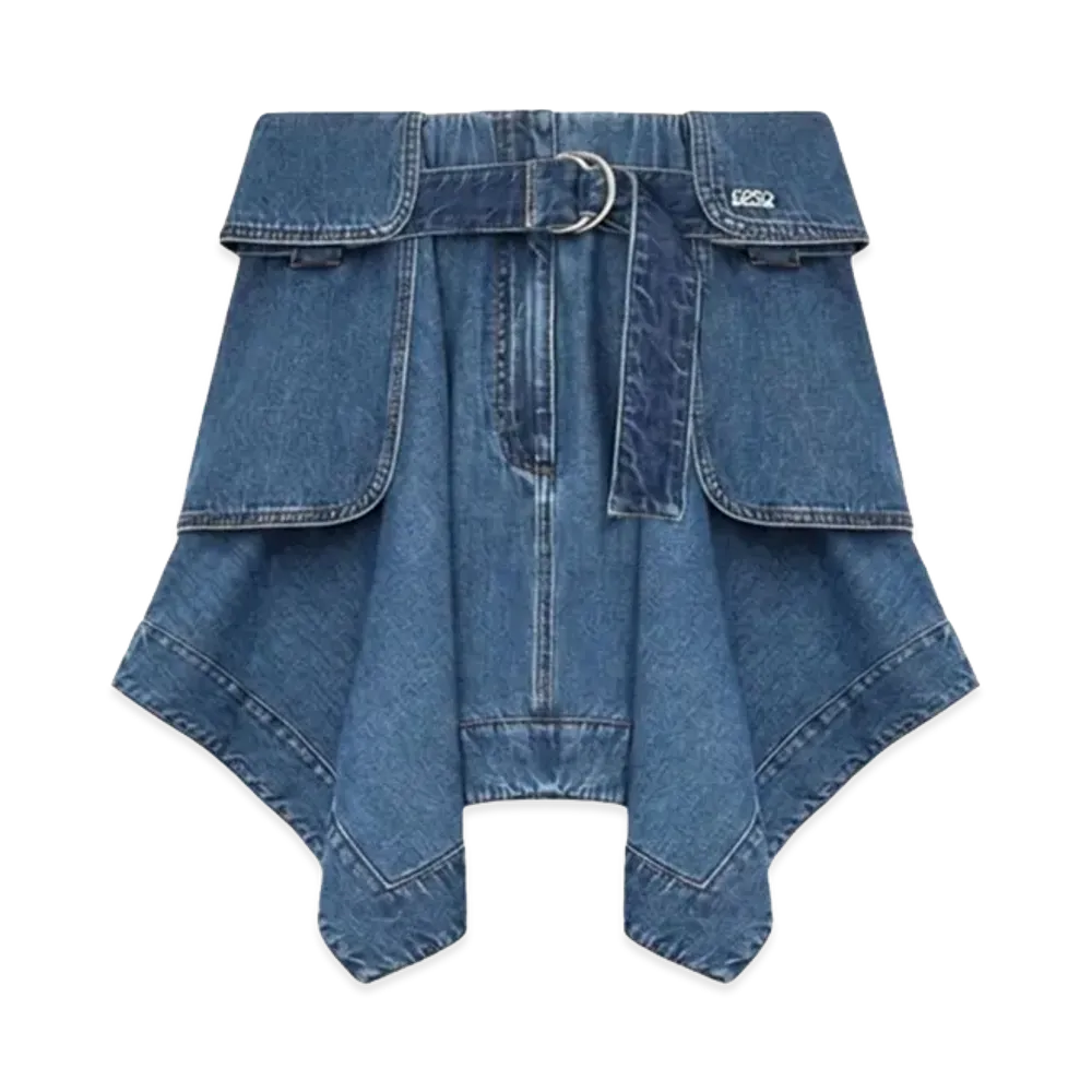 LOEWE Women's Denim Cargo Skirt "Light Blue"