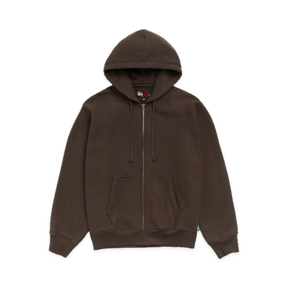 Stussy Fleece Zip Hoodie "Brown"