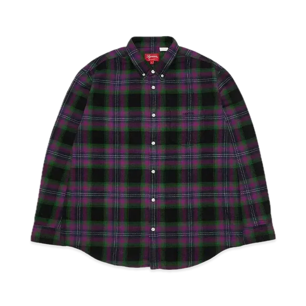 Supreme Brushed Plaid Flannel Shirt "Black"
