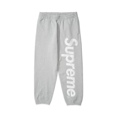 Supreme Satin Applique Sweatpant (26SS) "Heather Grey"