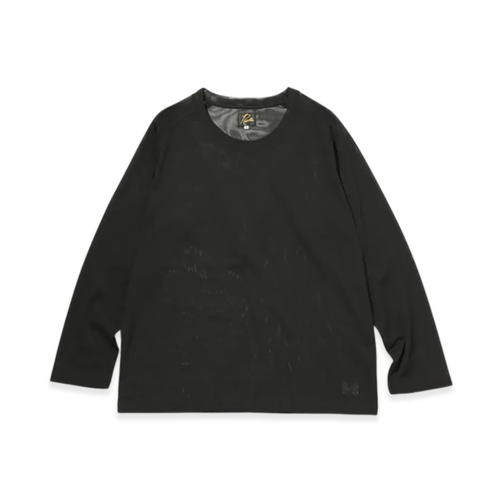 NEEDLES L/S U Neck Tee - Poly Mesh "Black"