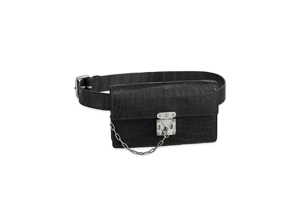 Louis Vuitton S Lock Belt Pouch MM Crocodile Mat