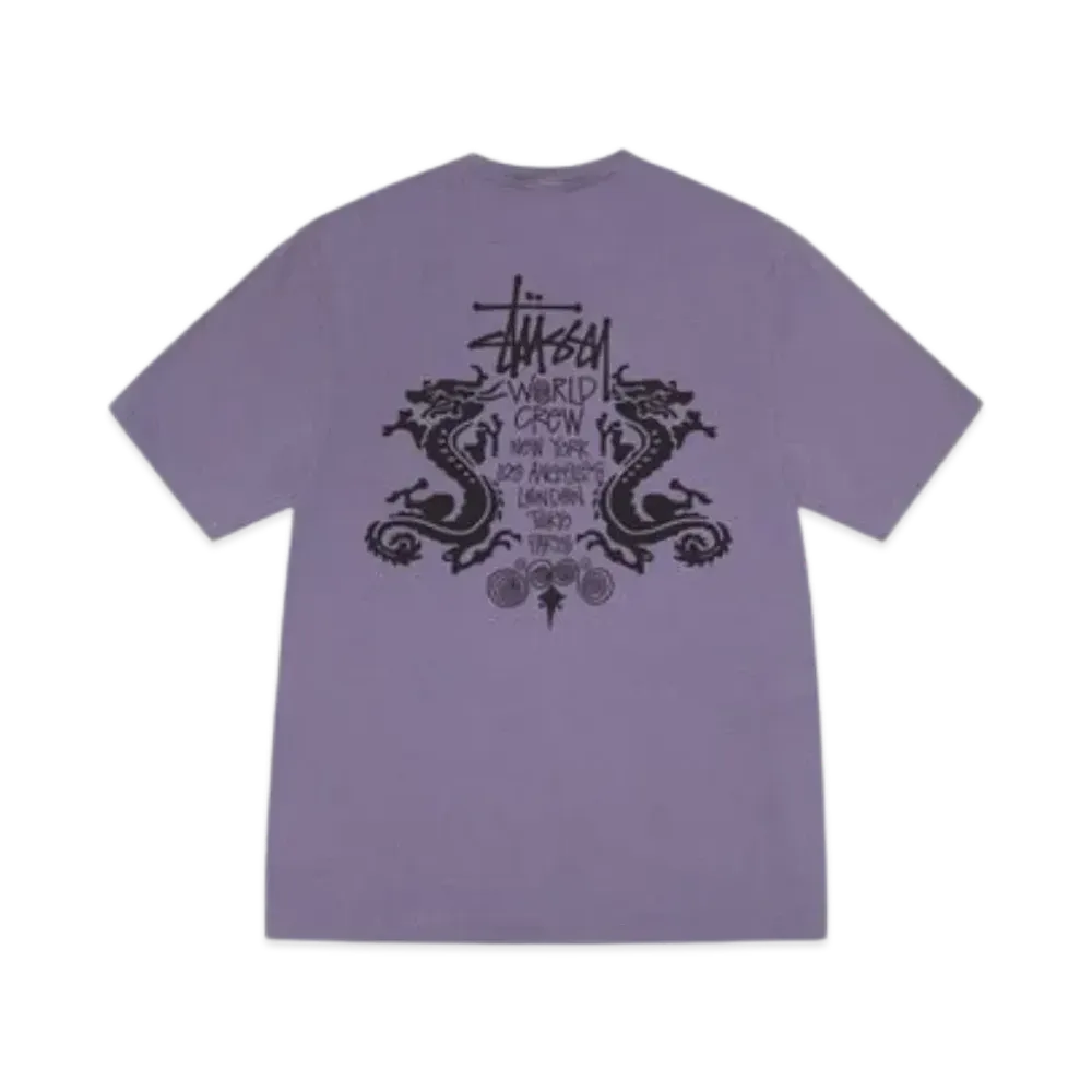 Stussy Double Dragon Tee Pigment Dyed "Grape"