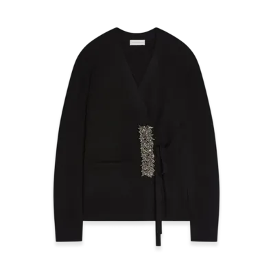 DRIES VAN NOTEN Women's Cashmere Wrap Sweater "Black"
