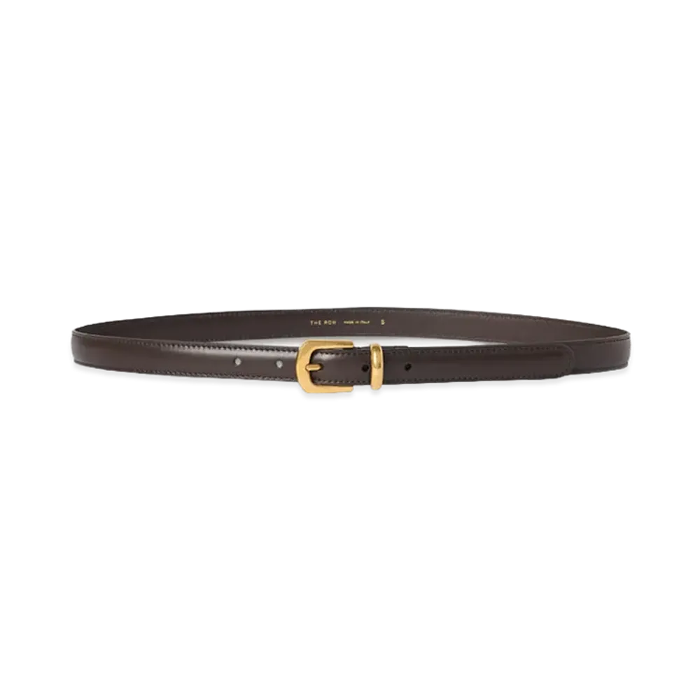 The Row Women's Ring Leather Belt "Dark Brown"