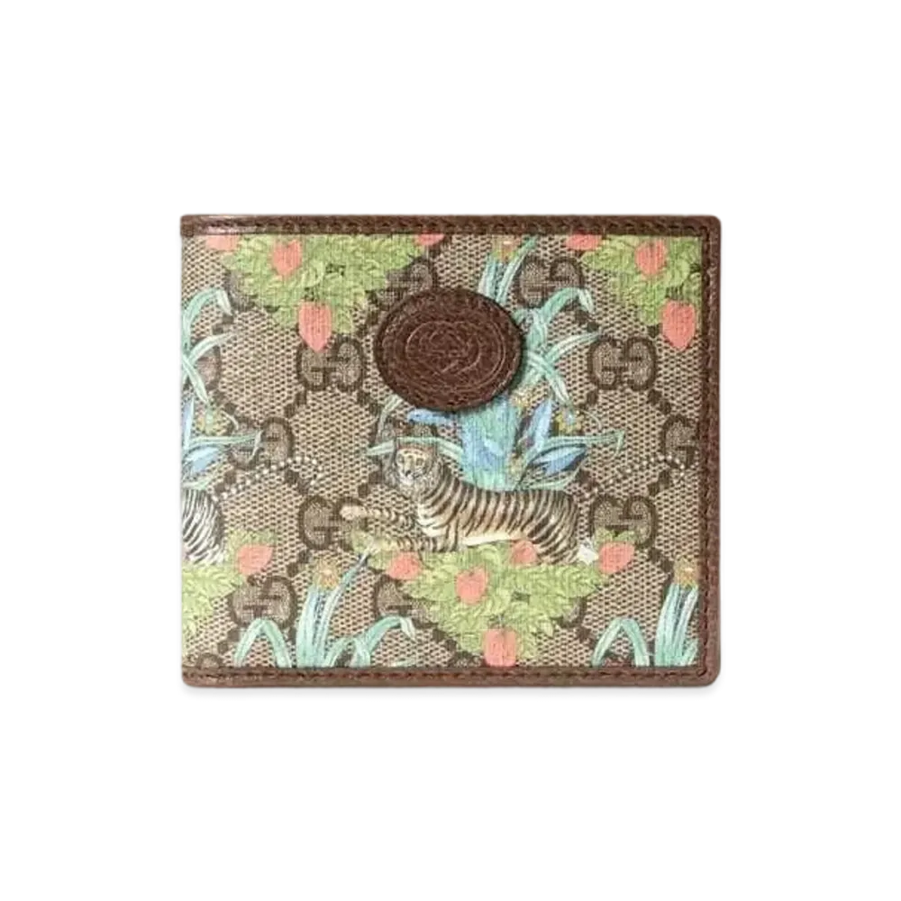 GUCCI GG Supreme Tiger Print GG Coin Wallet "Beige/Ebony"