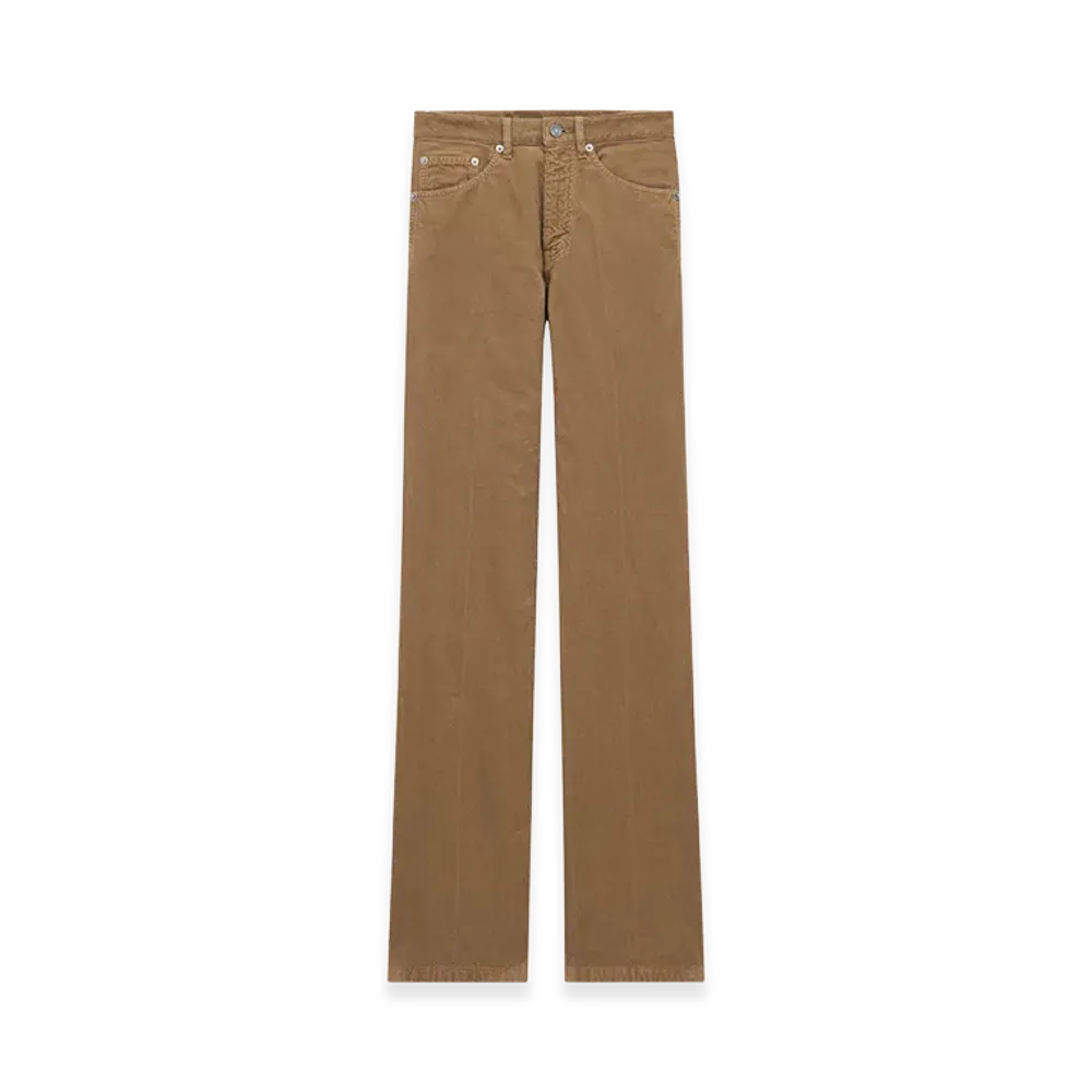 Saint Laurent Women's Clyde Pant Vintagecord Bio "Brown"