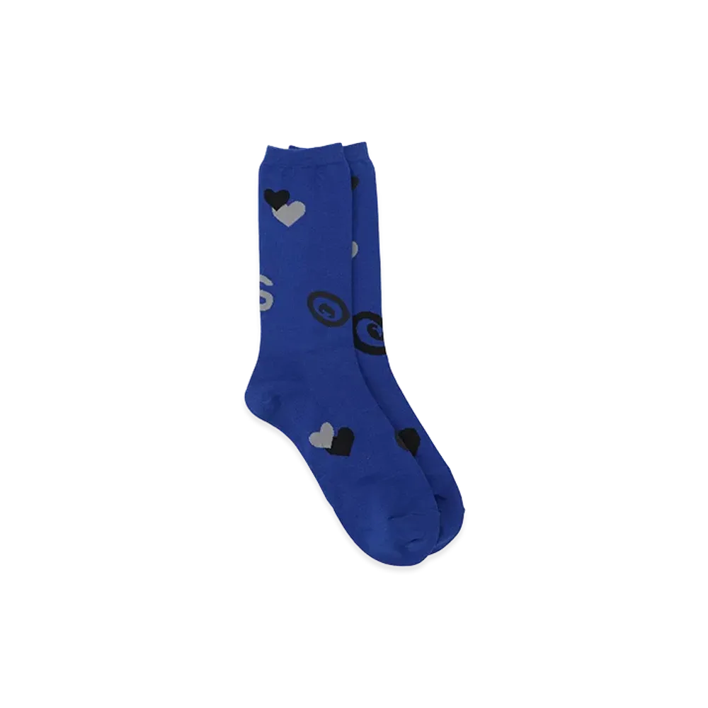 Y's x CPD HOOME Love Patch Design Socks "Blue"
