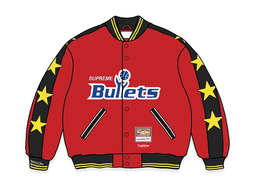 Supreme x Mitchell & Ness Teams Varsity Jacket "Red"