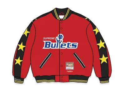 Supreme x Mitchell & Ness Teams Varsity Jacket "Red"