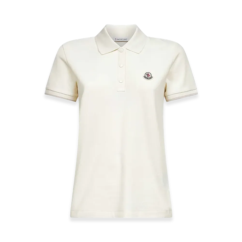 MONCLER Women's Logo Patch Polo Shirt "White"