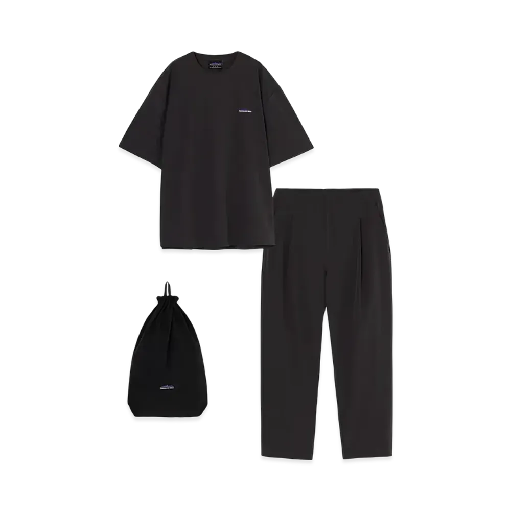THOUSAND MILE Short Sleeve T-Shirt & Long Pants Set "Charcoal"