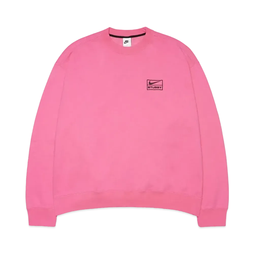 Stussy × Nike NRG Washed Fleece Crew (US Size) "Pink" DO5310-670