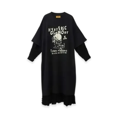 HYSTERIC GLAMOUR Bad Girl Skunk Layered Dress "Black"