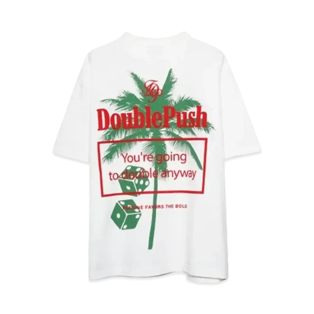 TAIN DOUBLE PUSH PALM DICE SHORT SLEEVE T-SHIRTS "WHITE"
