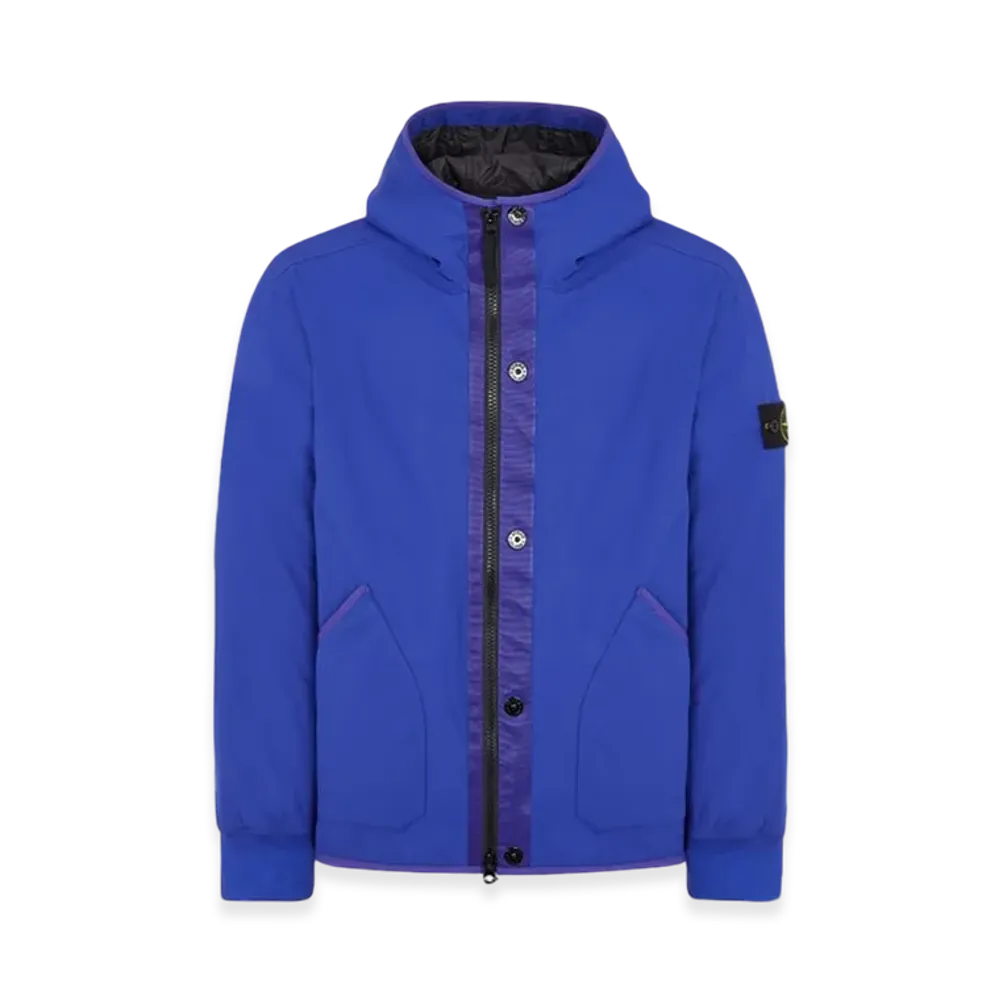 Stone Island 41027 Soft Shell-R E.Dye Pure Insulation Technology Recycled Polyester Primaloft Hooded Blouson - 23FW "Ultramarine Blue"
