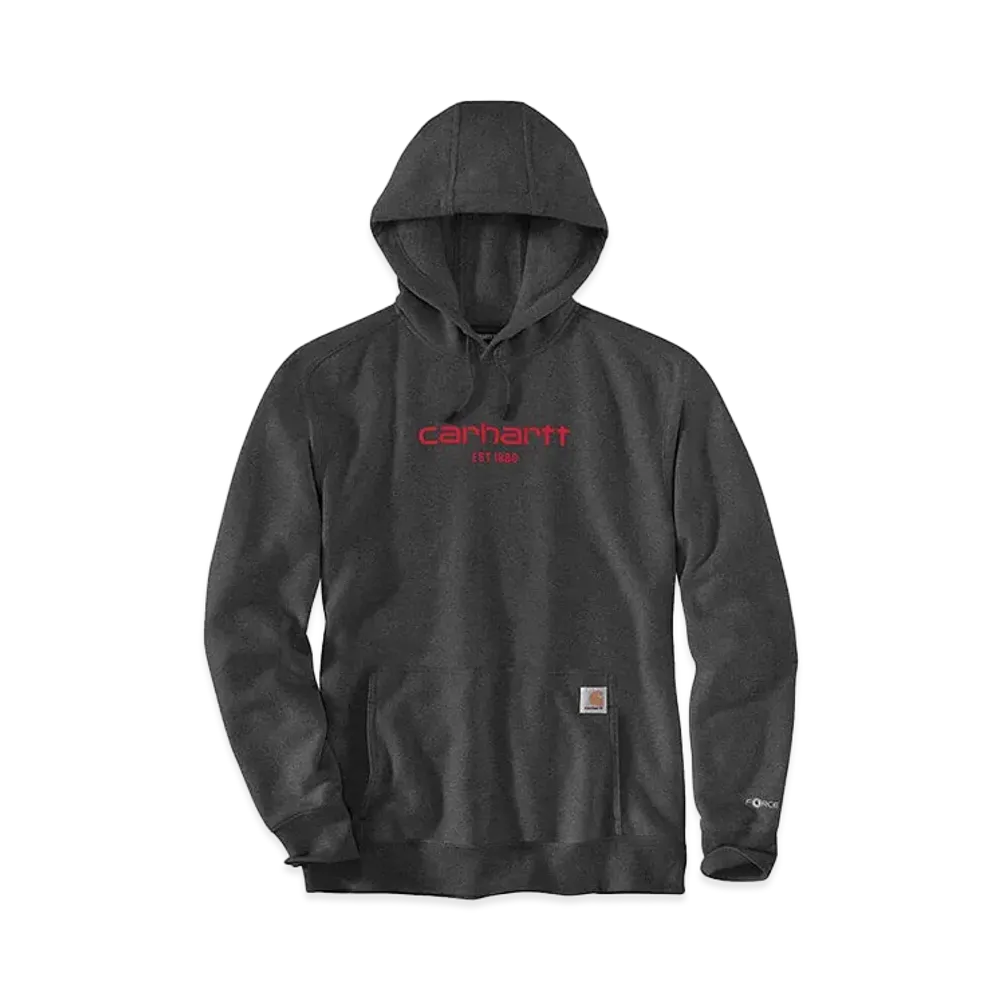 Carhartt Force Relaxed Fit Lightweight Logo Graphic Sweat Hoodie "Carbon Heather"