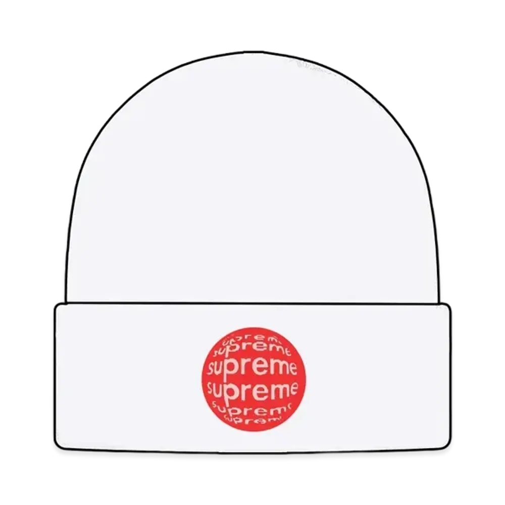 Supreme Lenticular Patch Beanie "White"
