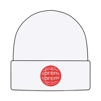 Supreme Lenticular Patch Beanie "White"