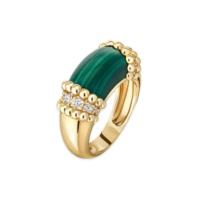 Van Cleef & Arpels Perlee couleurs ring "18K Yellow gold/Diamond/Malachite"