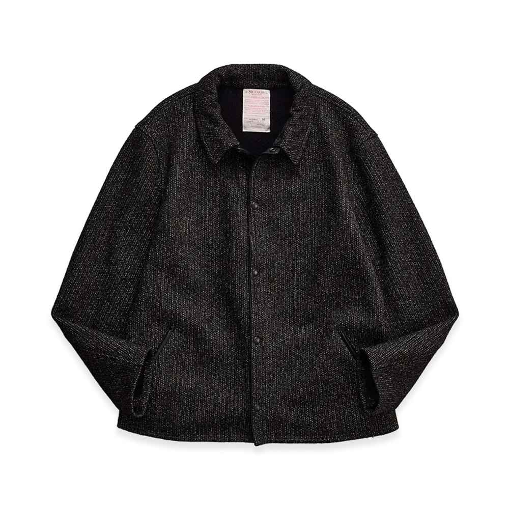 NICENESS Batt Kasuri Yarn Knitted Harbor Jacket "Black"