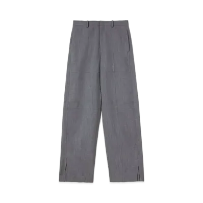 Jil Sander Trousers Wool Trousers With Rounded Leg and Hem Slits "Volcanic Glass"