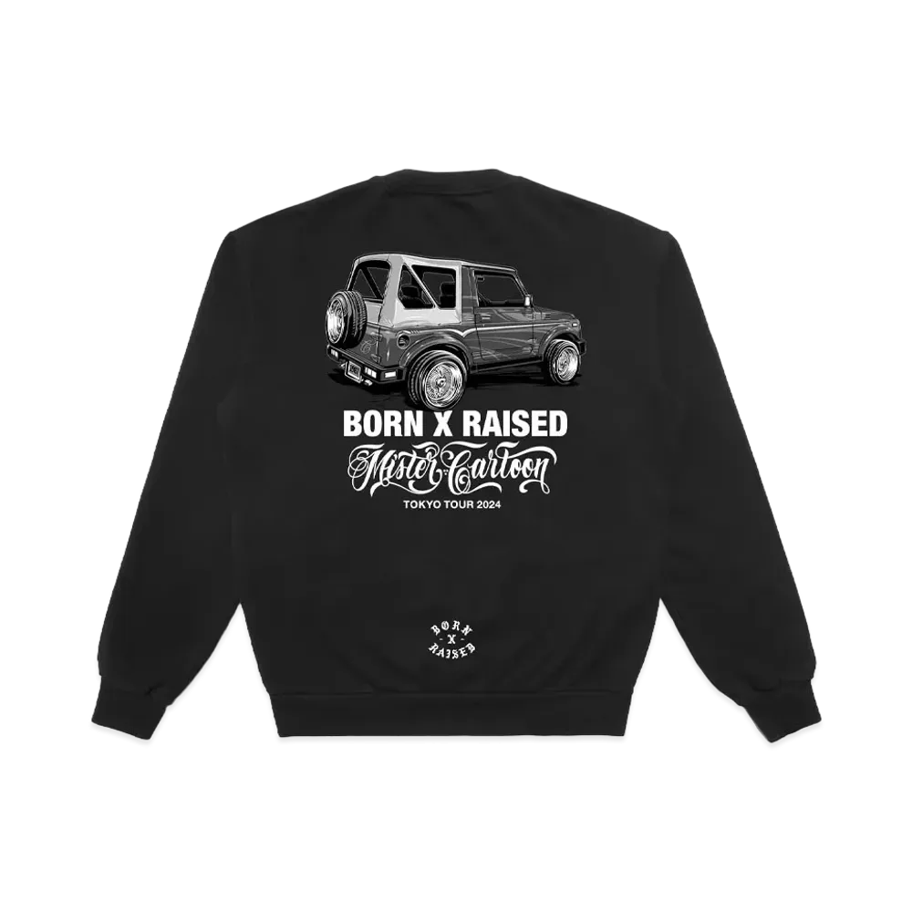 Born x Raised x Mister Cartoon Samurai Crewneck "Black"