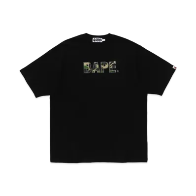 A BATHING APE Rhinestone Logo Relaxed Fit Tee "Black"
